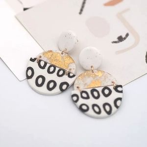 Zoe Polymer Clay & Gold Foil Earrings I